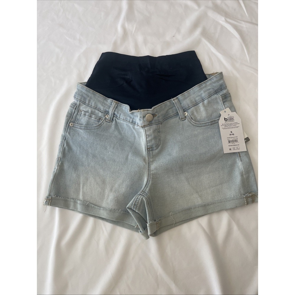 Time and Tru Maternity Shorts Roll Cuff Comfort Stretch Small 4-6